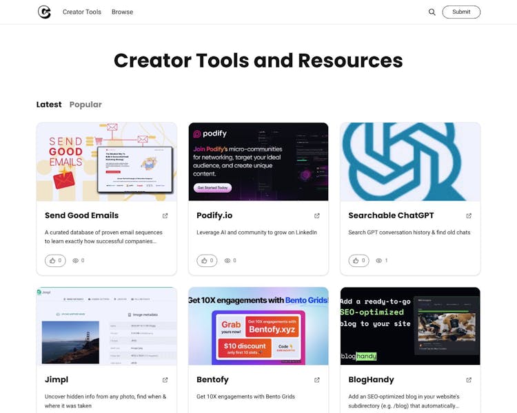 Creator Tools Screenshot