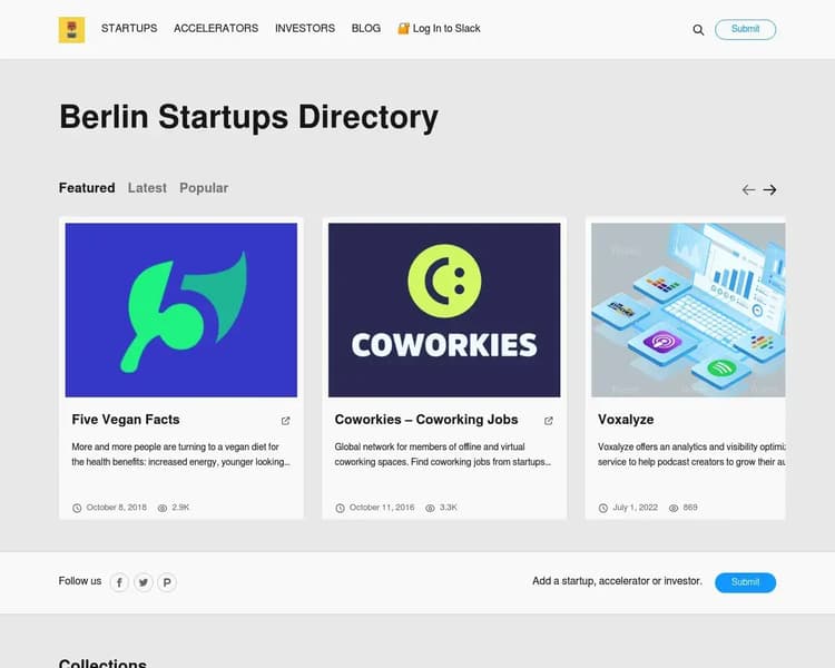 Berlin Startups Directory Screenshot