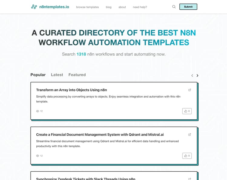 n8n Templates Screenshot